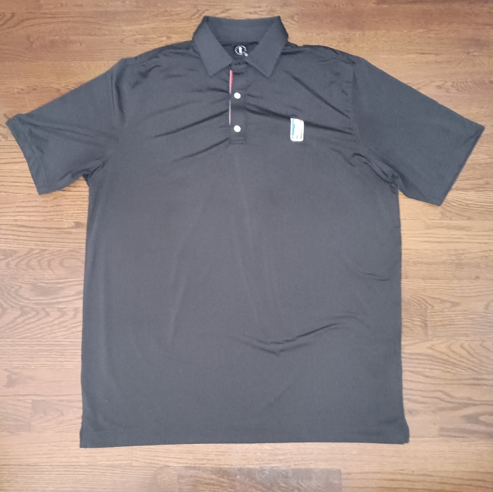 Mens U Suck At Golf Black Embroidered Logo Polo Shirt Size Extra Large XL